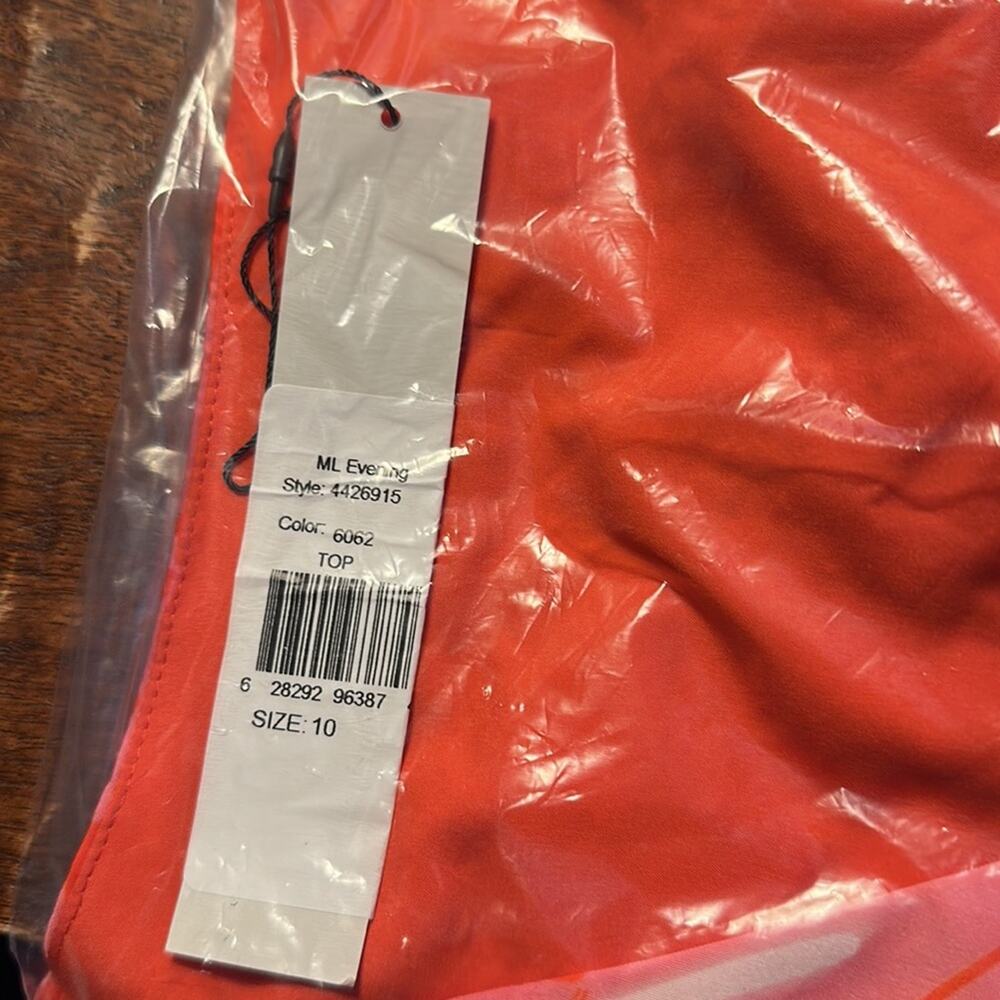 ML Monique Lhuillier Printed Taffeta Crop Top 10 - Picture 8 of 10